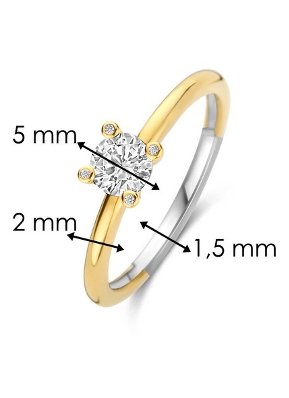 TI SENTO - Milano Ring met zirkonia 12367ZY - detail 3 goud