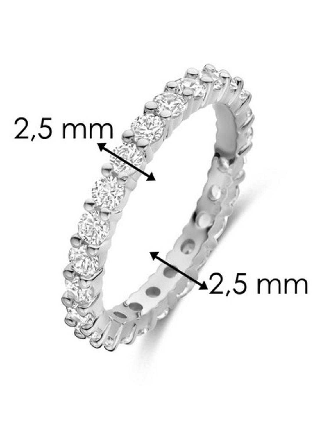 TI SENTO - Milano Ring met zirkonia 12371ZI - detail 3 zilver