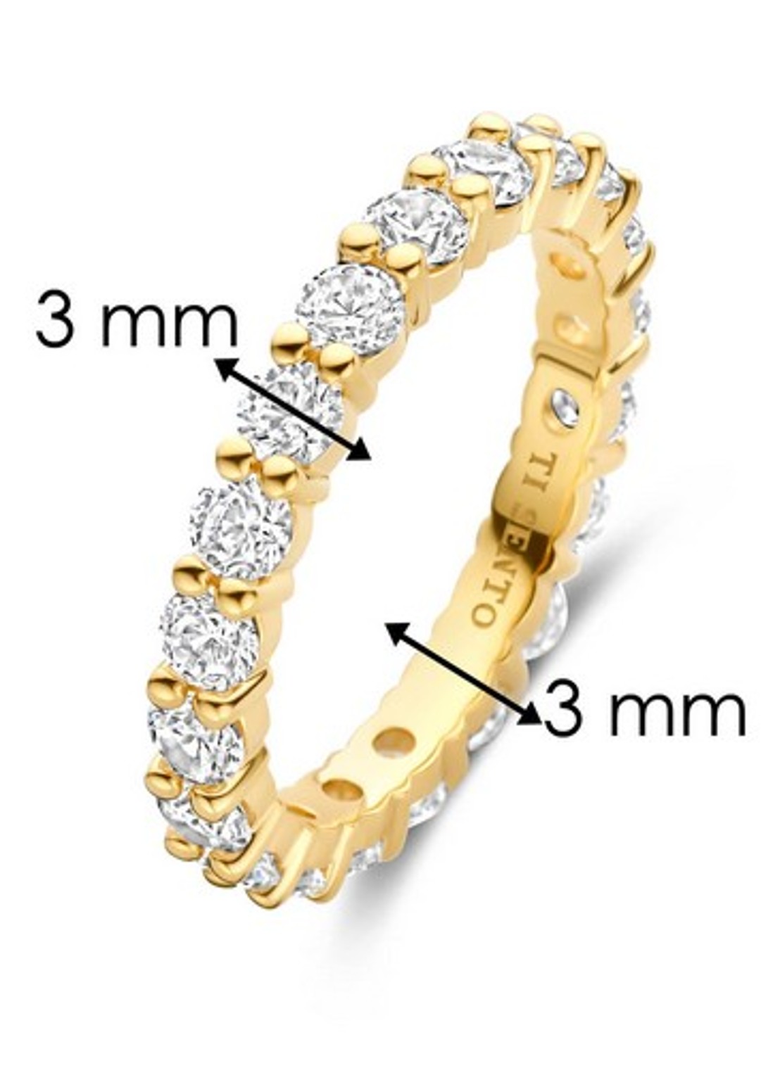 TI SENTO - Milano Ring met zirkonia 12372ZY - detail 2 goud