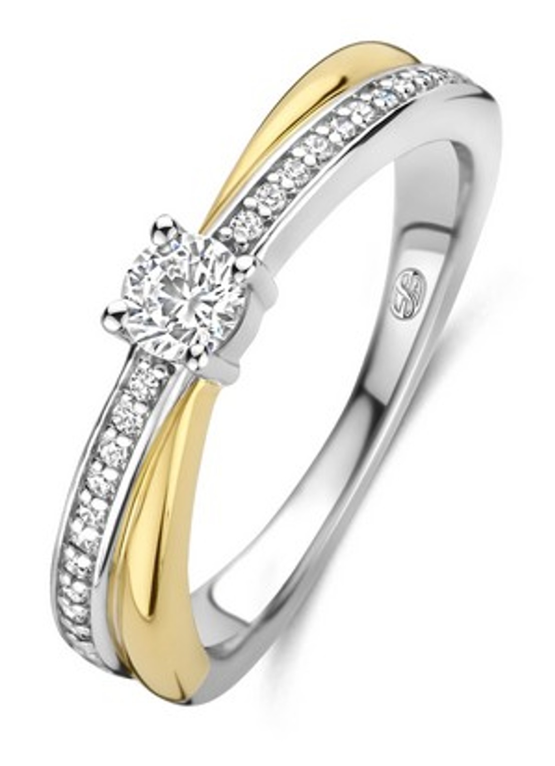 TI SENTO - Milano Ring met zirkonia 12374ZY - voorkant zilver