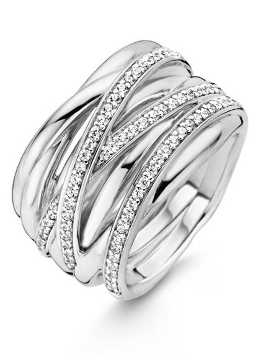 TI SENTO - Milano Ring van zilver 12067ZI - voorkant zilver