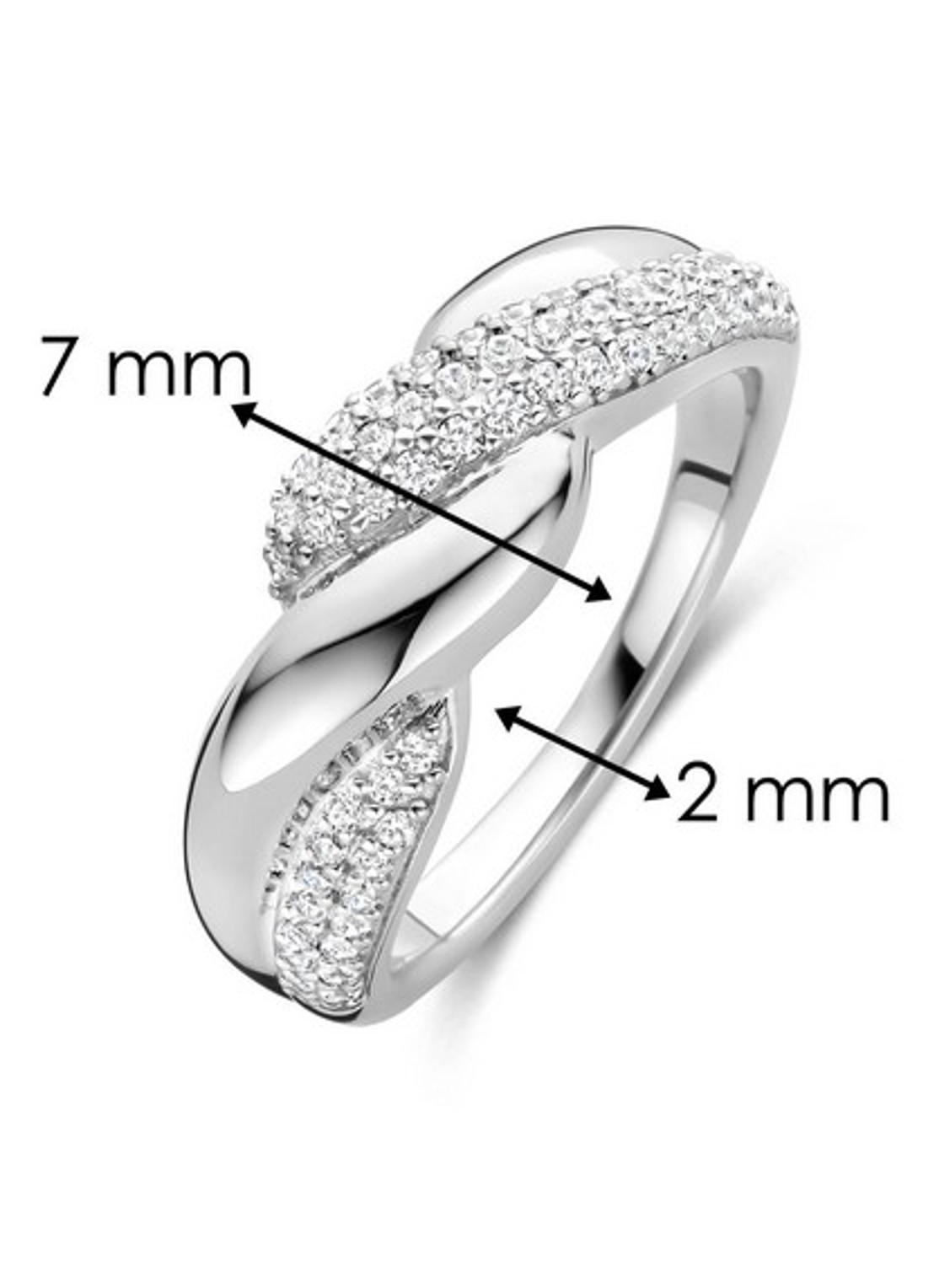 TI SENTO - Milano Ring van zilver 12370ZI - detail zilver