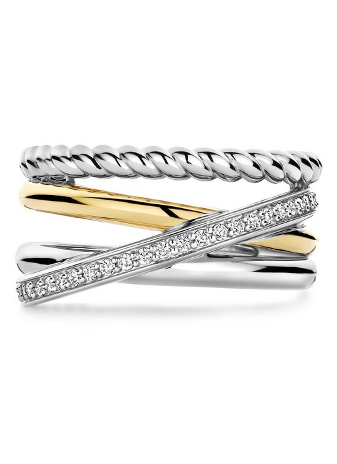 TI SENTO - Milano Ring van zilver 12384ZY - detail zilver