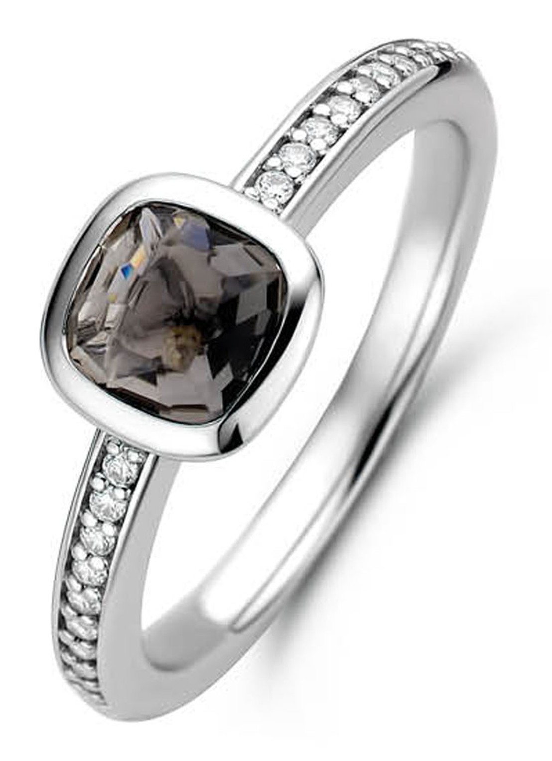 TI SENTO - Milano Ring van zilver met kristal 12176GB - voorkant 4 zilver