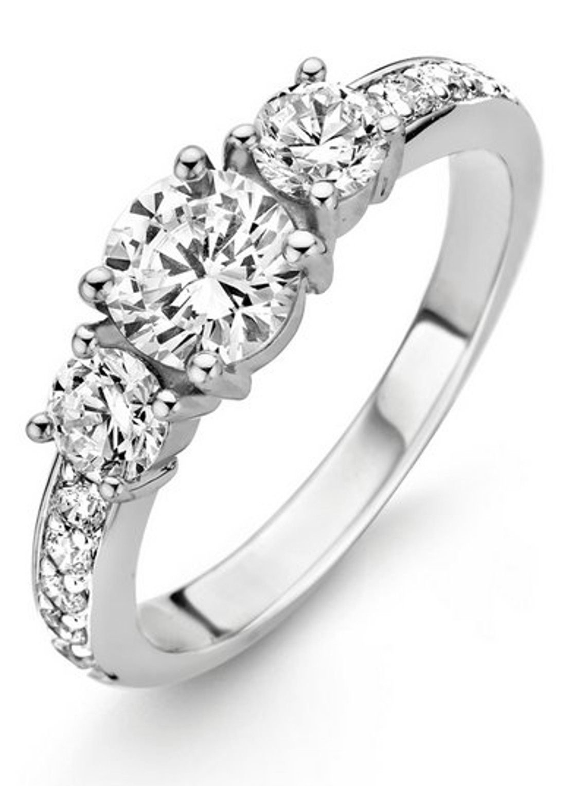 TI SENTO - Milano Ring van zilver met zirkonia 12044ZI - voorkant 4 zilver