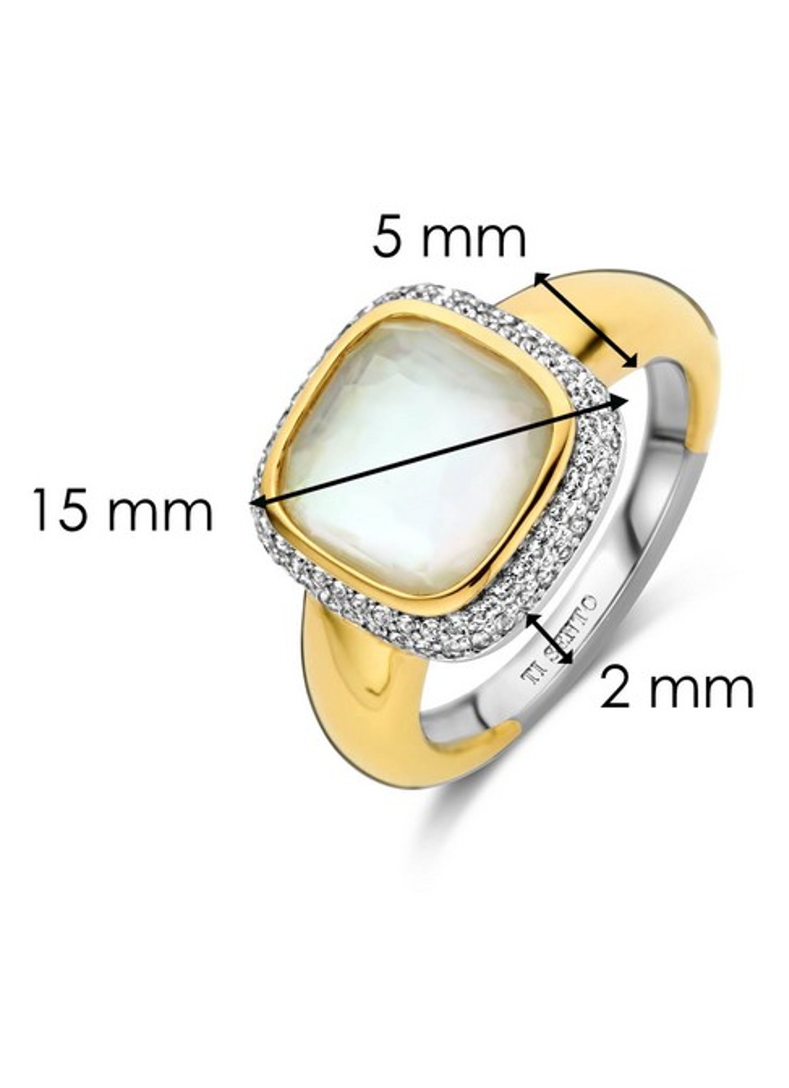 TI SENTO - Milano Ring verguld 12330MW - detail 4 goud