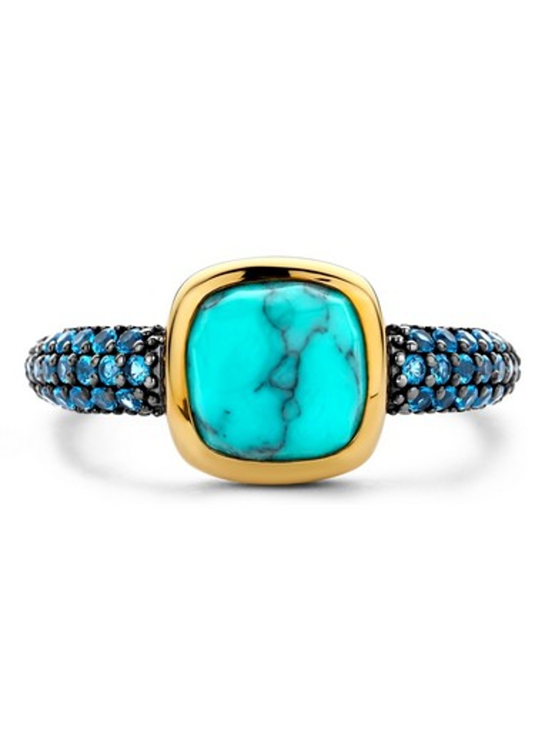 TI SENTO - Milano Ring verguld 12331TQ - voorkant blauw