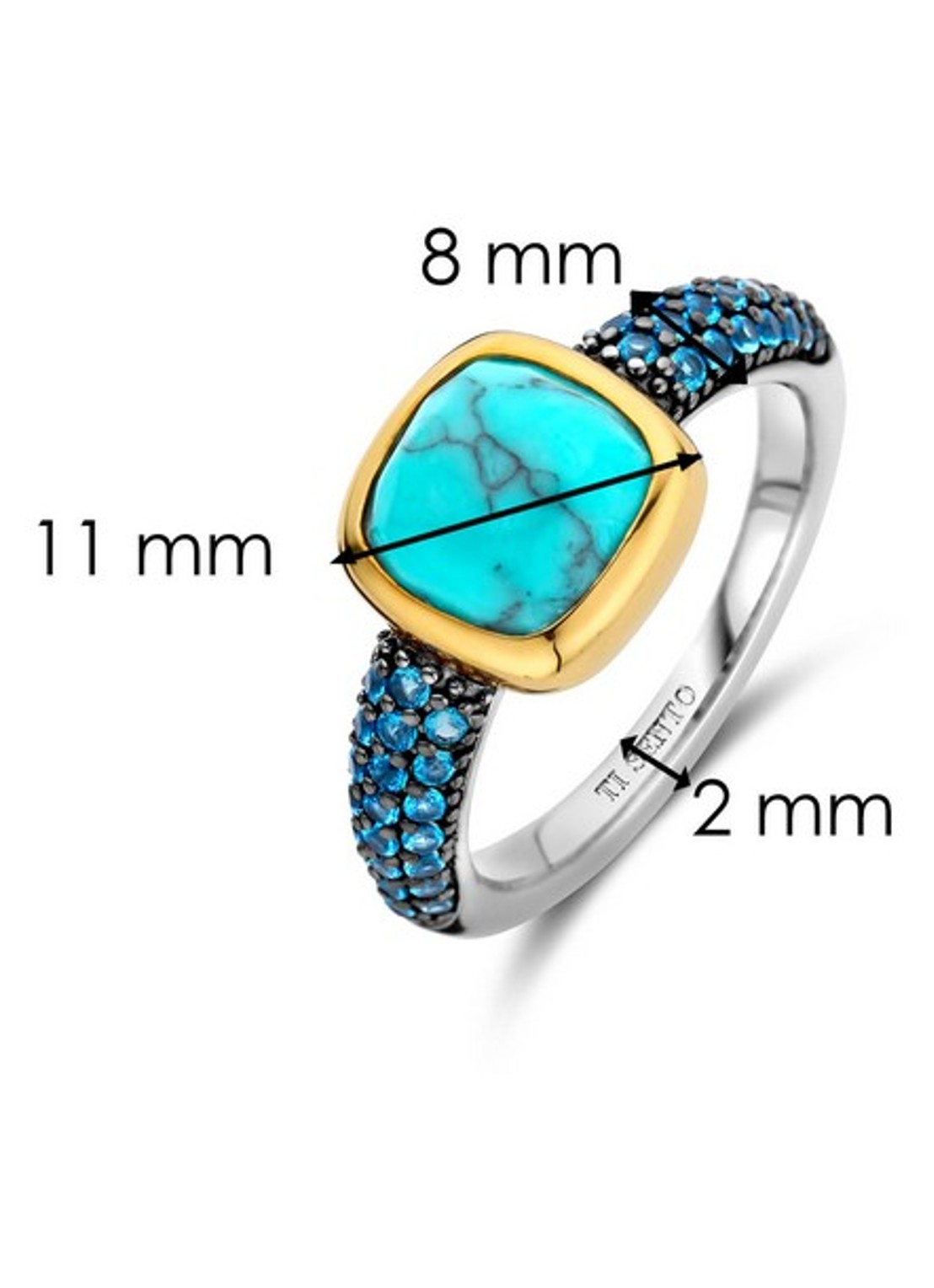 TI SENTO - Milano Ring verguld 12331TQ - detail 4 blauw
