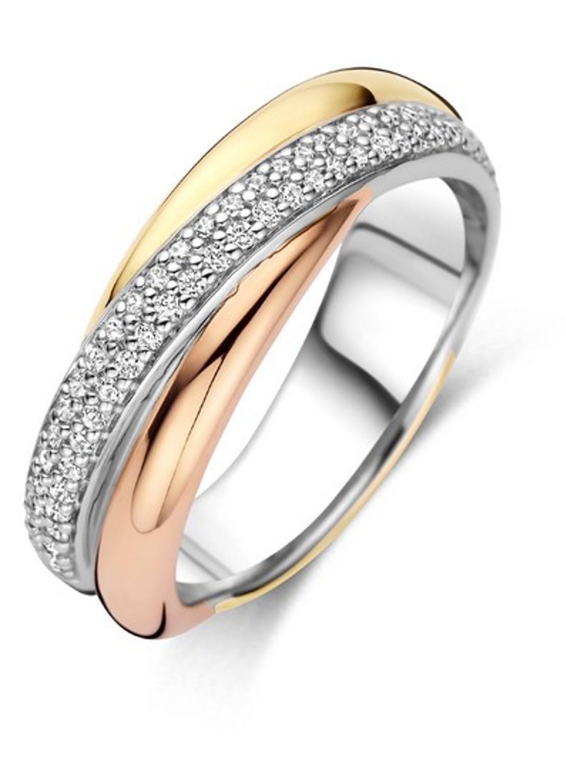 TI SENTO - Milano Ring verguld 12343ZT - voorkant 2 goud