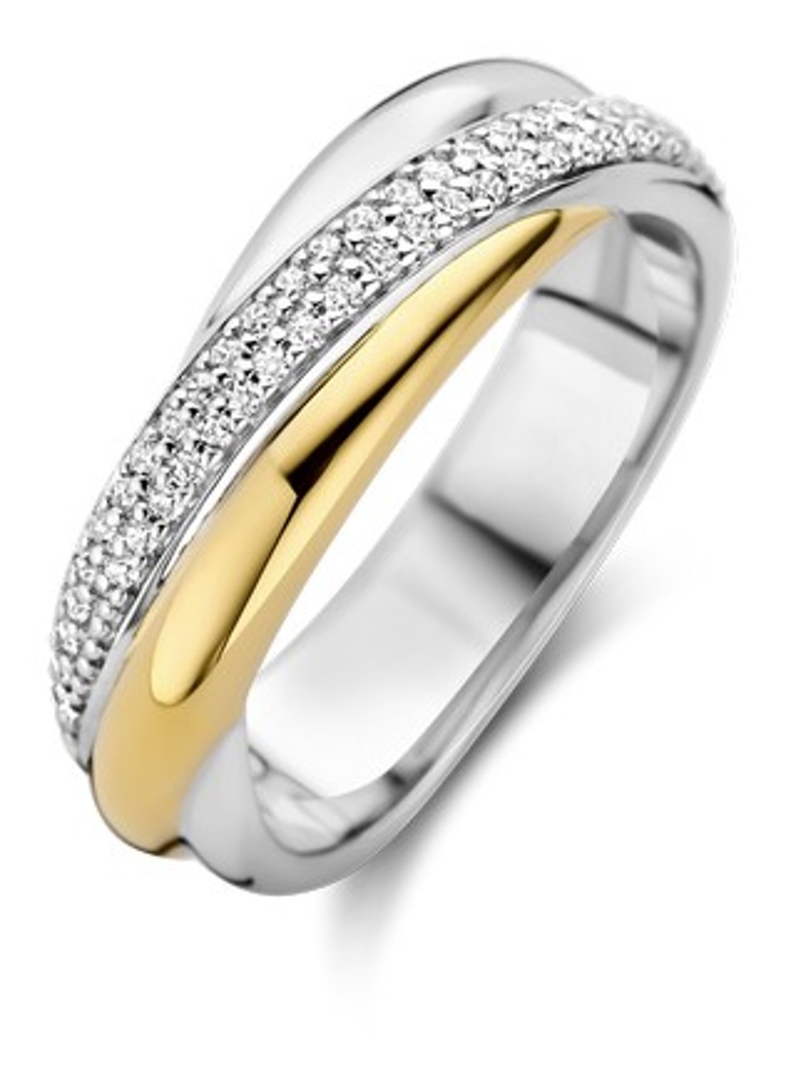 TI SENTO - Milano Ring verguld 12343ZY - voorkant 3 zilver