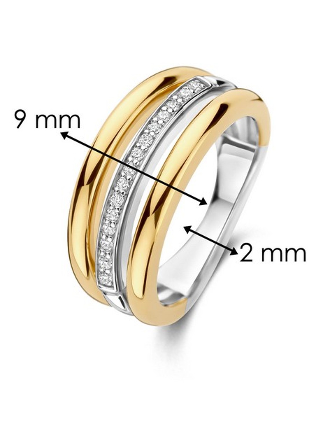 TI SENTO - Milano Ring verguld 12369ZY - detail goud
