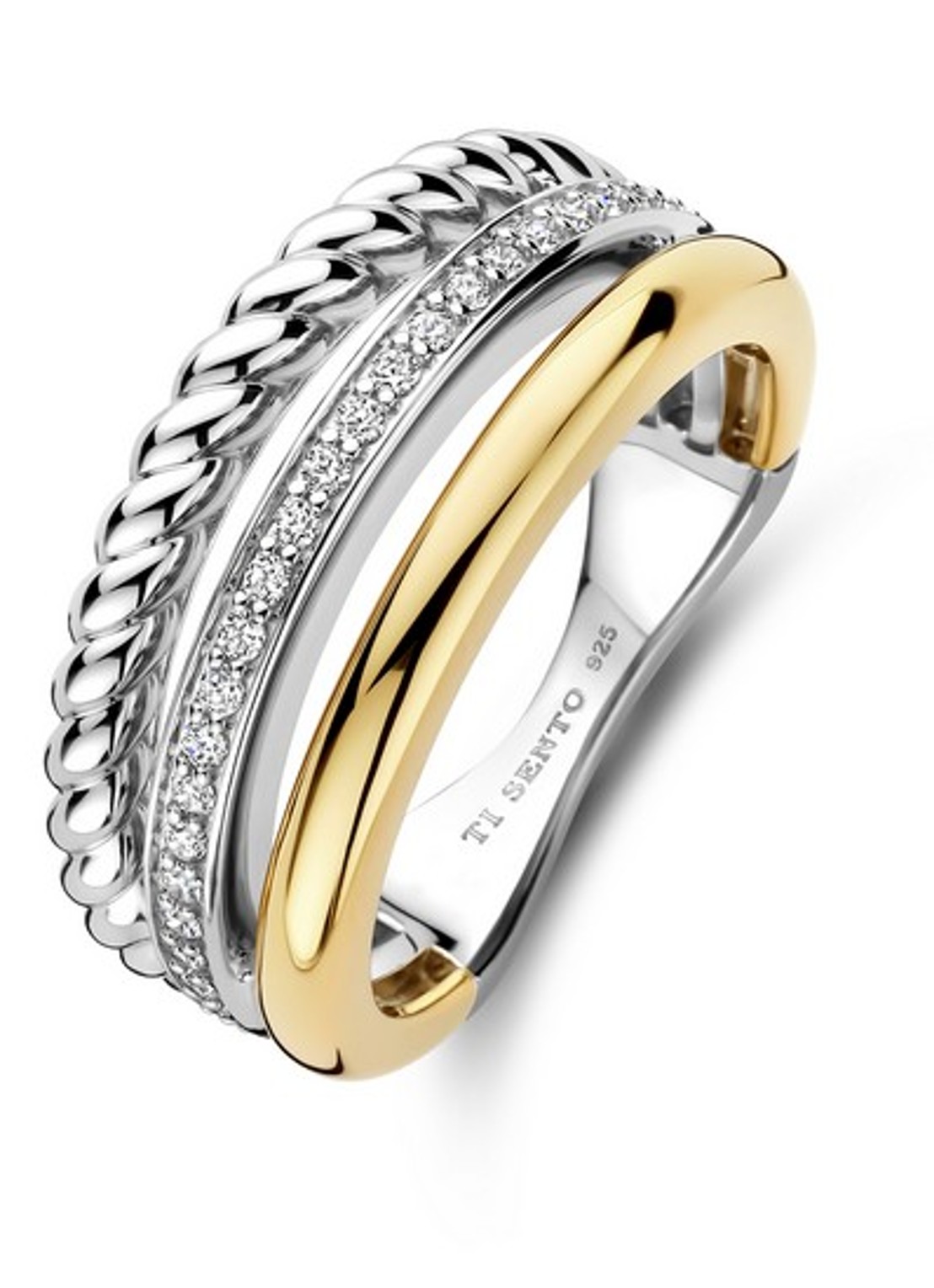 TI SENTO - Milano Ring verguld 12385ZY - voorkant 2 goud