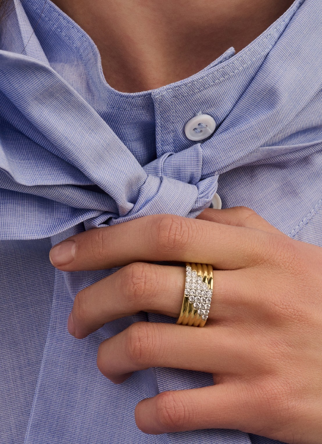 TI SENTO - Milano Ring verguld 12410ZY - voorkant 2 goud
