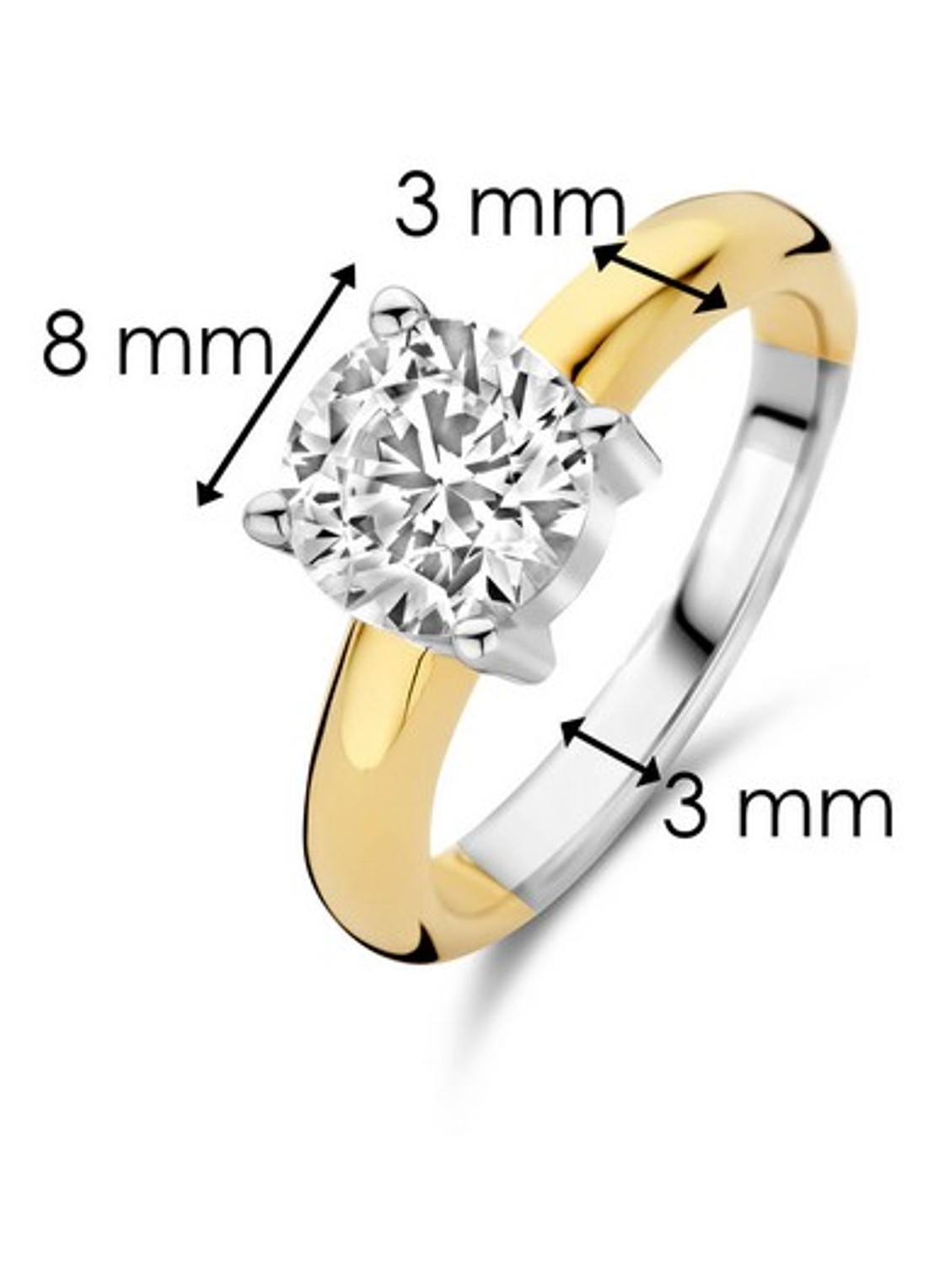 TI SENTO - Milano Ring verguld 1464ZY - detail goud