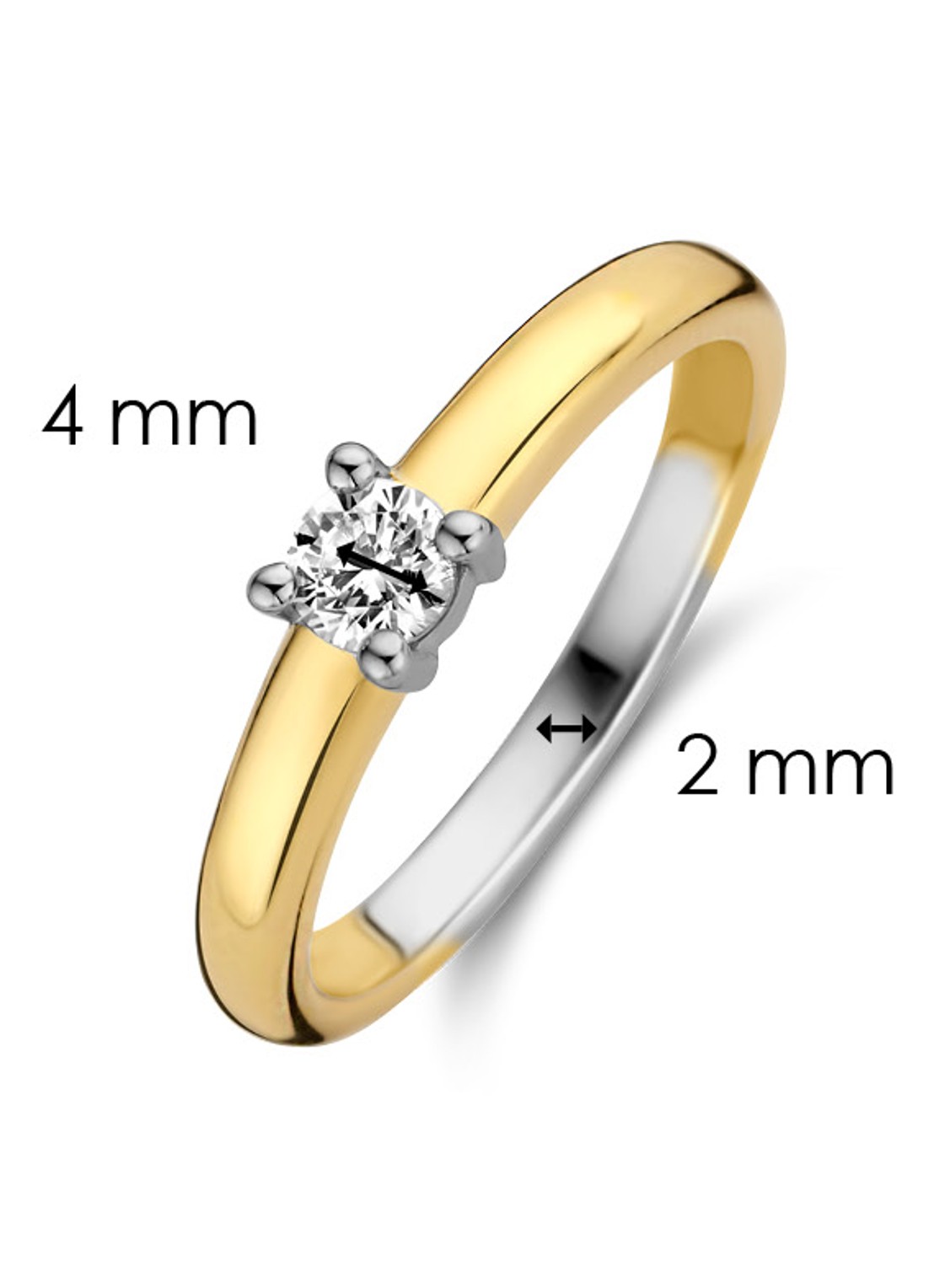 TI SENTO - Milano Ring verguld met zirkonia 12212ZY - detail 4 goud