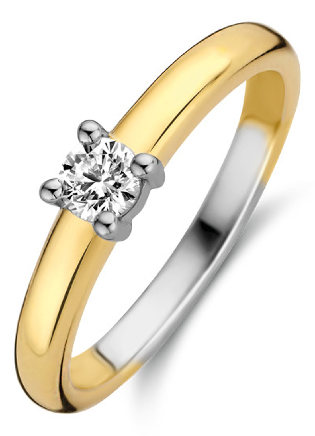 TI SENTO - Milano Ring verguld met zirkonia 12212ZY - voorkant 6 goud