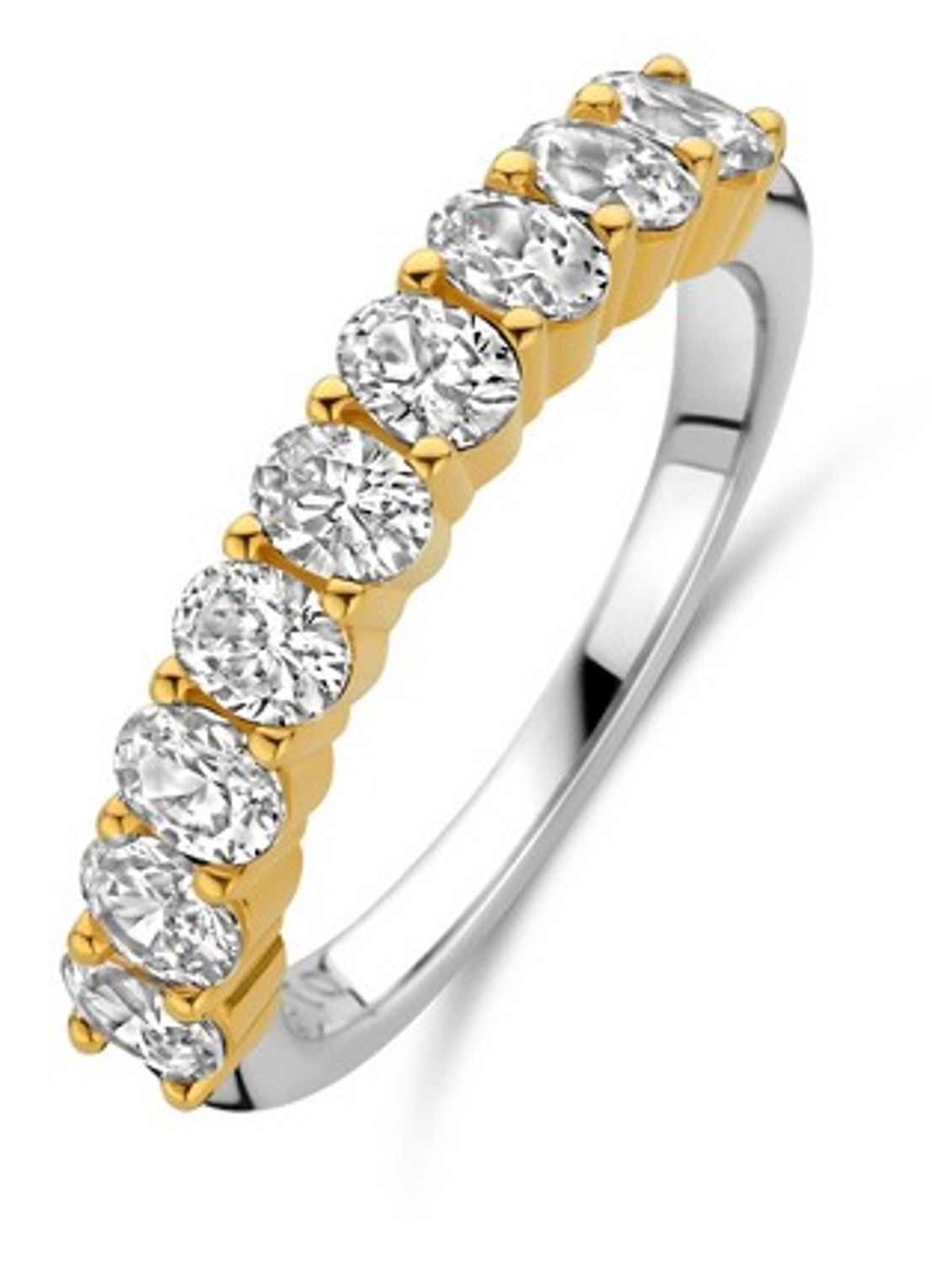 TI SENTO - Milano Ring verguld met zirkonia 12339ZY - voorkant 4 goud