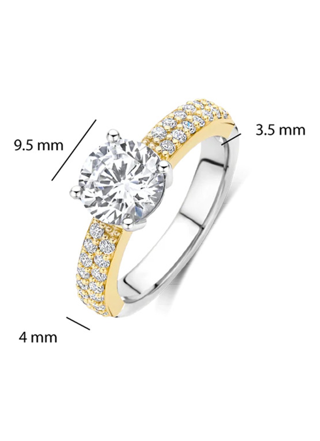 TI SENTO - Milano Ring verguld met zirkonia 1737ZY - detail 4 goud