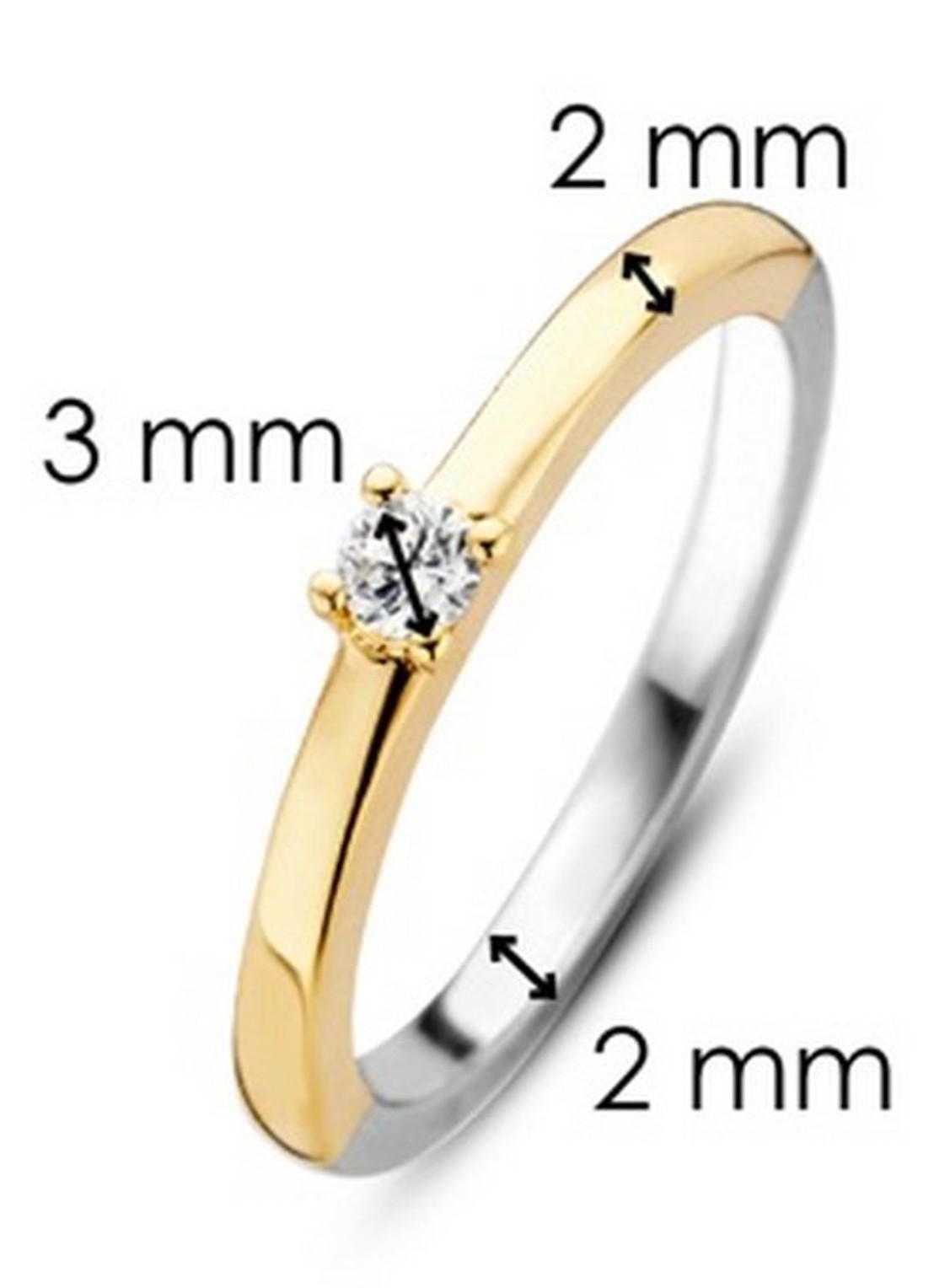 TI SENTO - Milano Ring verguld met zirkonia 1871ZY - detail 5 goud