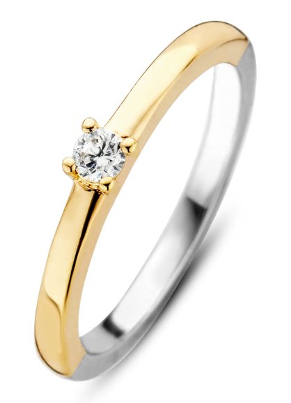 TI SENTO - Milano Ring verguld met zirkonia 1871ZY - voorkant goud