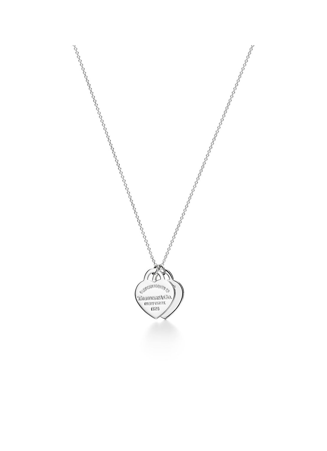 Tiffany & Co. Blue Double Heart Tag Small ketting van sterling zilver met diamant 76434 - voorkant 4 undefined