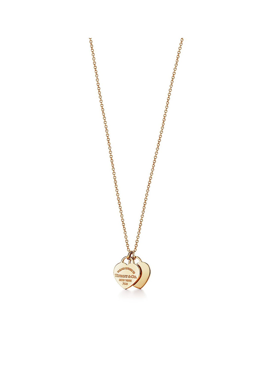 Tiffany & Co. Double Heart Tag Mini ketting van 18 karaat geelgoud 41418 - voorkant 3 undefined