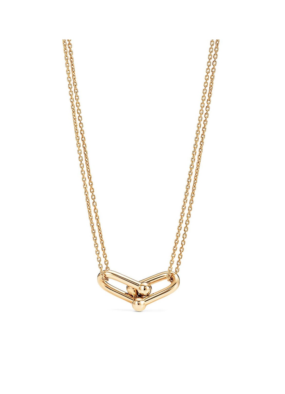Tiffany & Co. Double Link ketting van 18 karaat geelgoud met hanger 49380 - voorkant undefined
