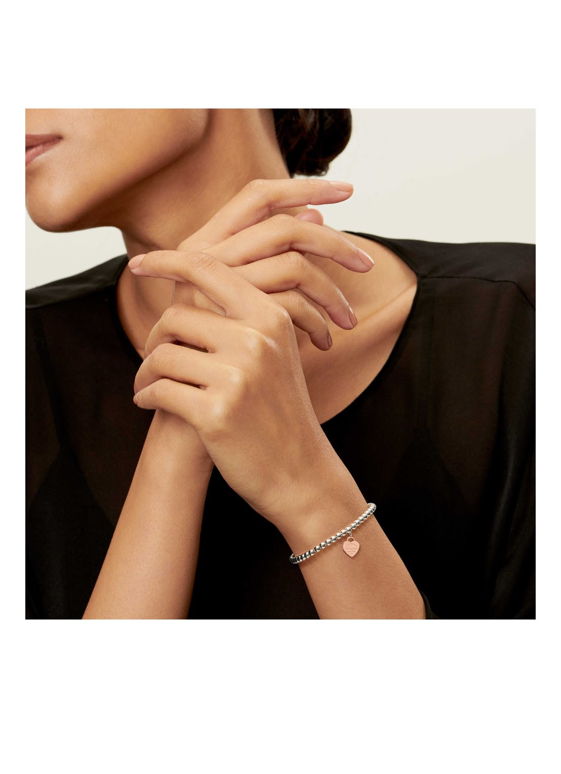 Tiffany & Co. Heart Tag kralenarmband van sterling zilver en roségoud 18727 - detail undefined