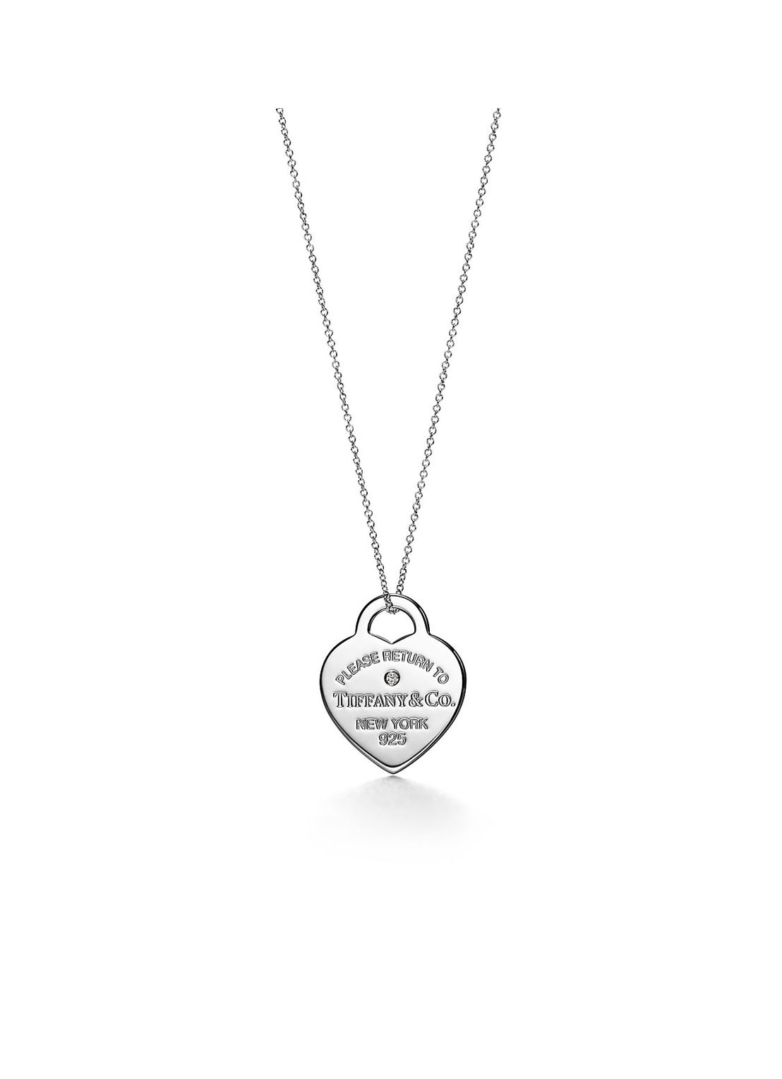Tiffany & Co. Heart Tag Medium ketting van sterling zilver met diamant 18920 - voorkant 3 undefined