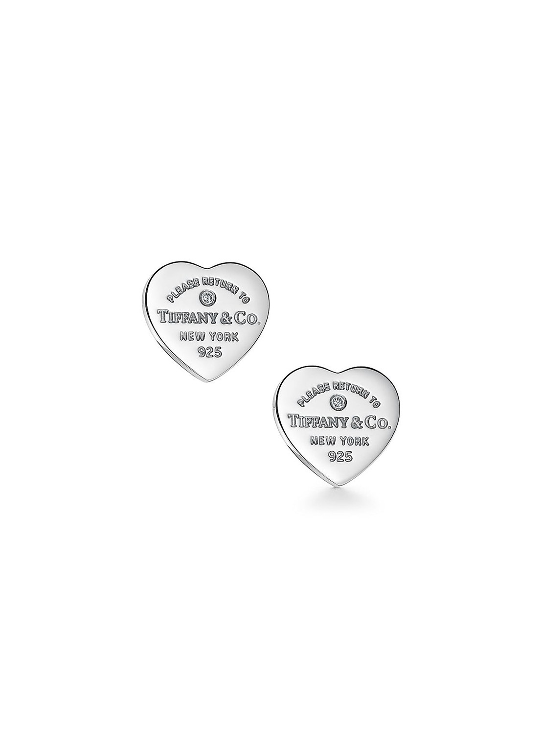 Tiffany & Co. Heart Tag Mini oorknopjes van sterling zilver met diamant 35749 - voorkant 4 undefined