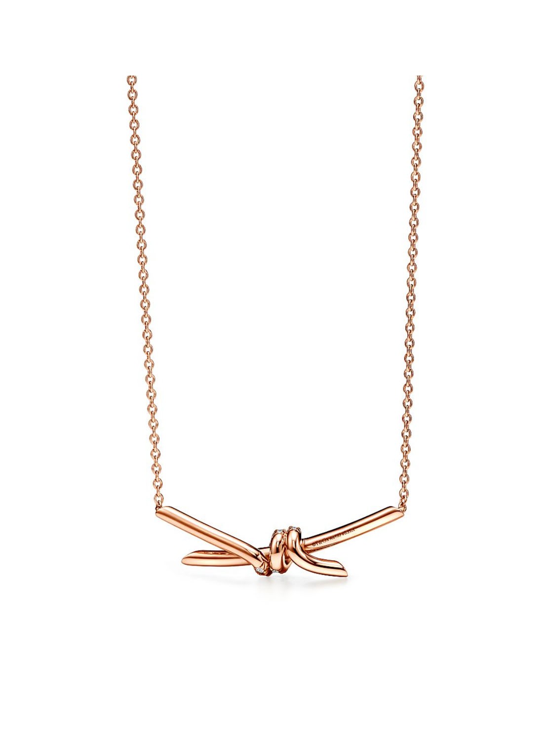 Tiffany & Co. Ketting van 18 karaat roségoud met diamant en hanger 10618 - voorkant 2 undefined