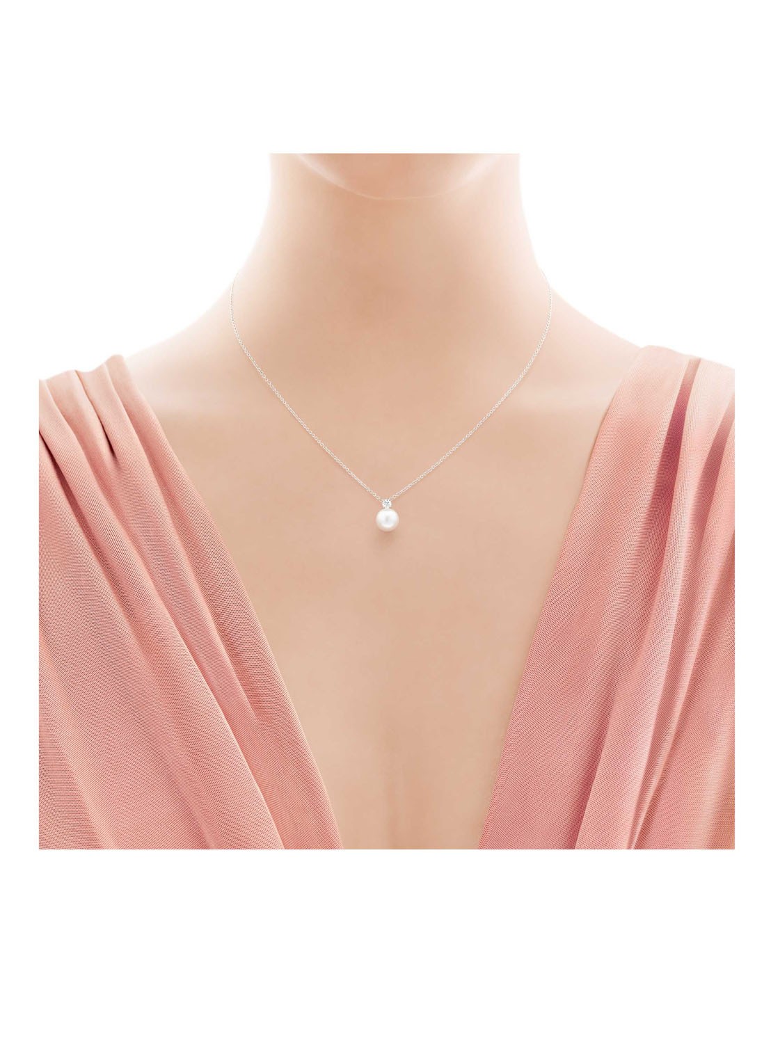 Tiffany & Co. Ketting van 18 karaat witgoud met parel en diamant 44785 - detail undefined