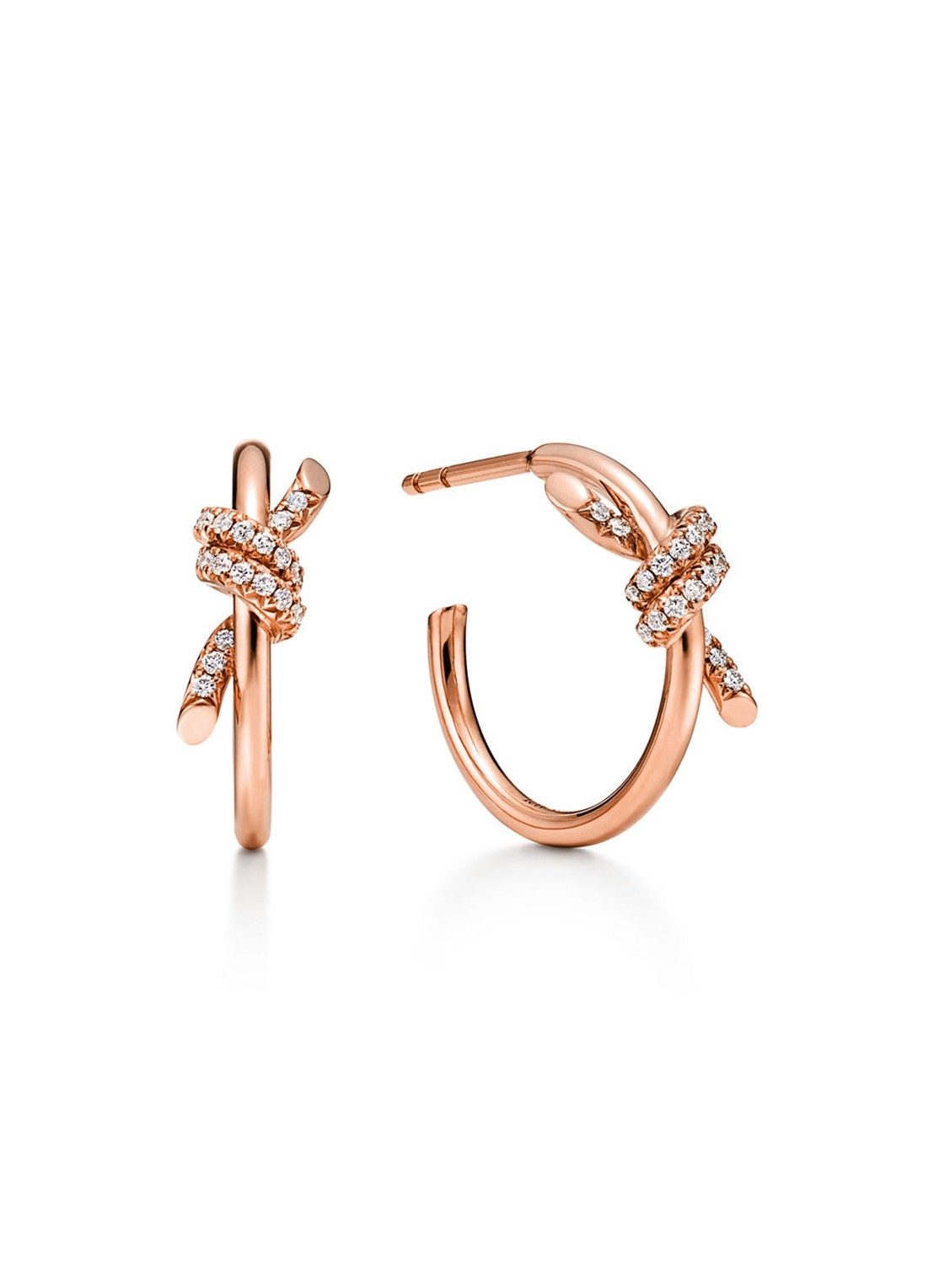 Tiffany & Co. Knot oorringen van 18 karaat roségoud met diamant 84883 - voorkant 2 undefined