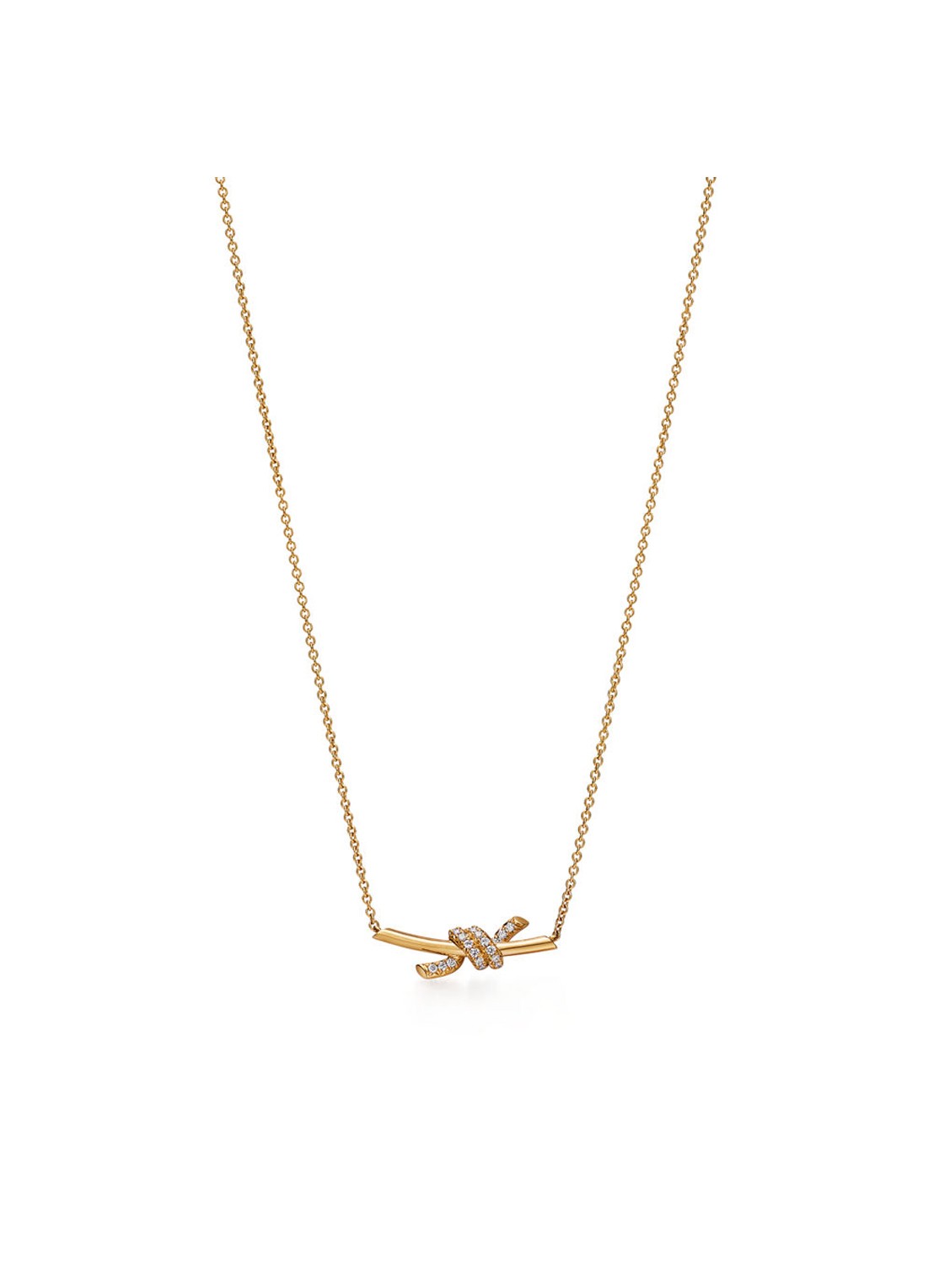 Tiffany & Co. Knot Small ketting van 18 karaat geelgoud met diamant 84882 - voorkant 6 undefined
