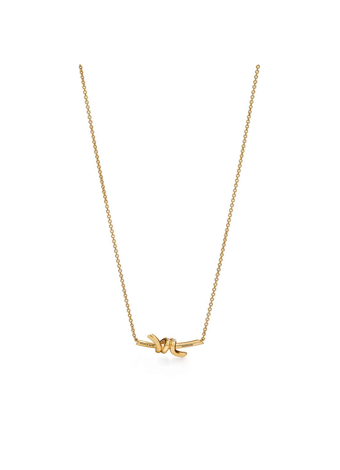 Tiffany & Co. Knot Small ketting van 18 karaat geelgoud met diamant 84882 - voorkant 7 undefined