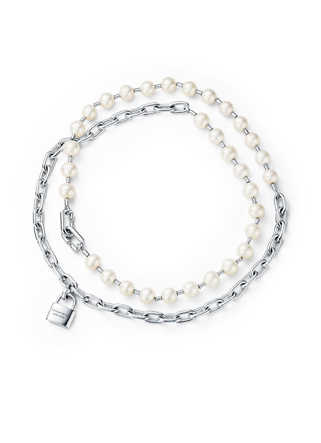 Tiffany & Co. Lock parelketting van sterling zilver, 9-10 mm 57567 - voorkant 2 undefined
