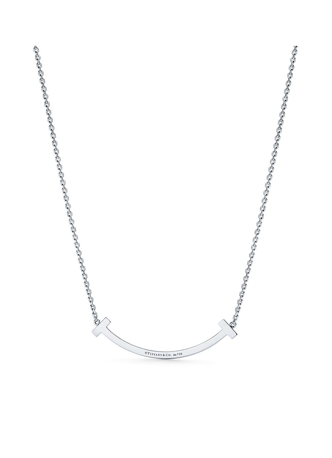 Tiffany & Co. Medium Smile ketting van 18 karaat witgoud met diamant en hanger 64242 - voorkant 2 undefined