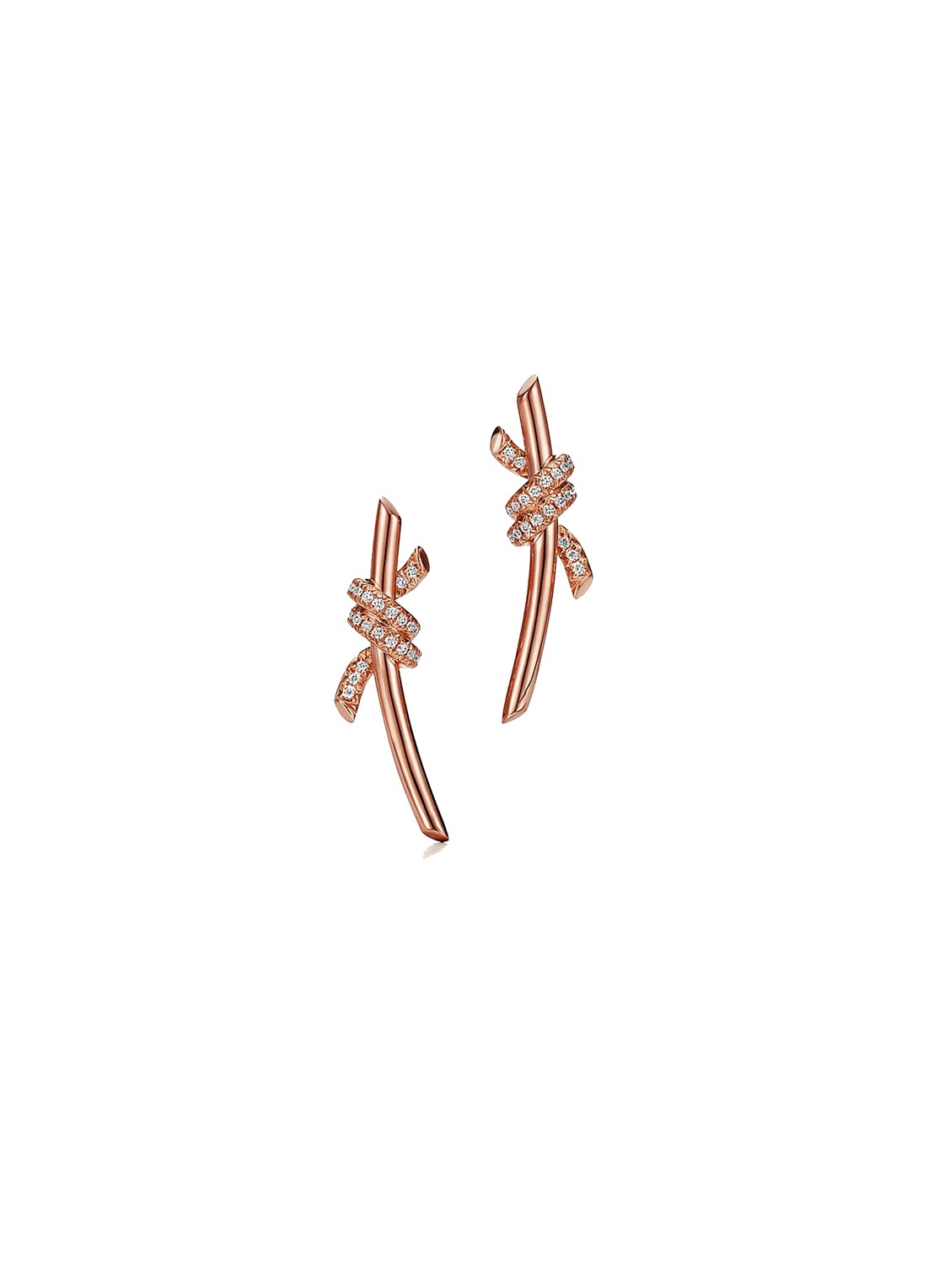 Tiffany & Co. Oorhangers van 18 karaat roségoud met diamant 10976 - voorkant undefined