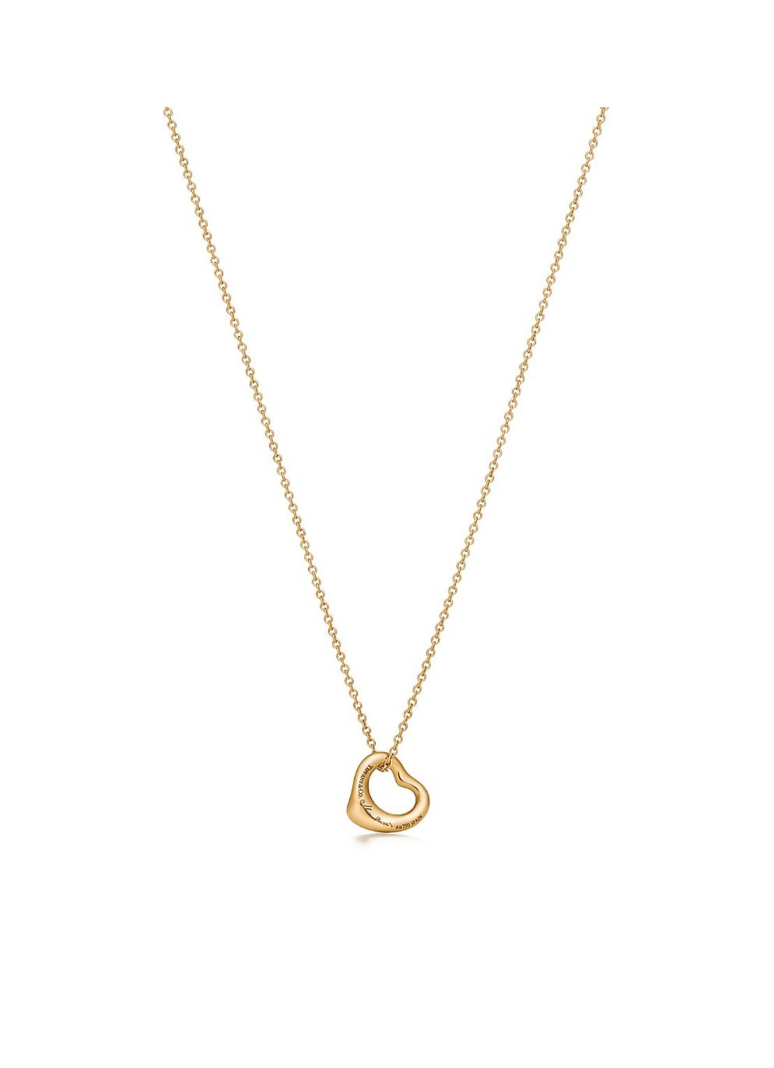 Tiffany & Co. Open Heart ketting van 18 karaat geelgoud met diamant, 11 mm 70625 - voorkant 4 undefined