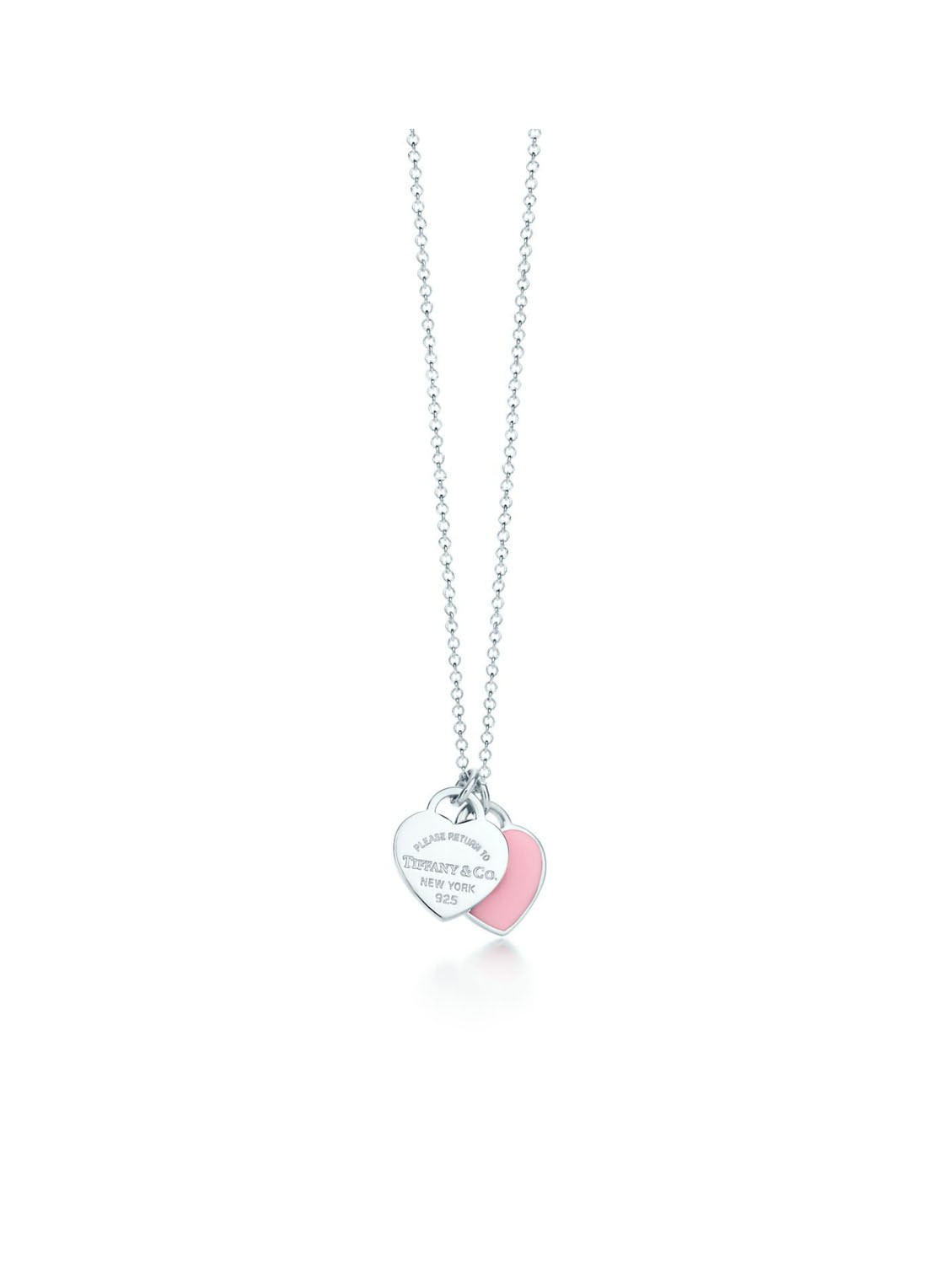 Tiffany & Co. Pink Double Heart Tag Mini ketting van sterling zilver 63802 - voorkant 3 undefined