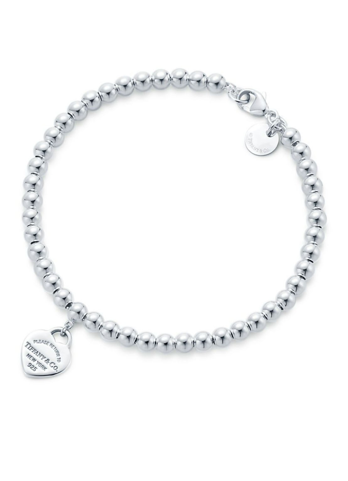 Tiffany & Co. Pink Heart Tag Bead kralenarmband van sterling zilver, 4 mm 67427 - voorkant 5 undefined