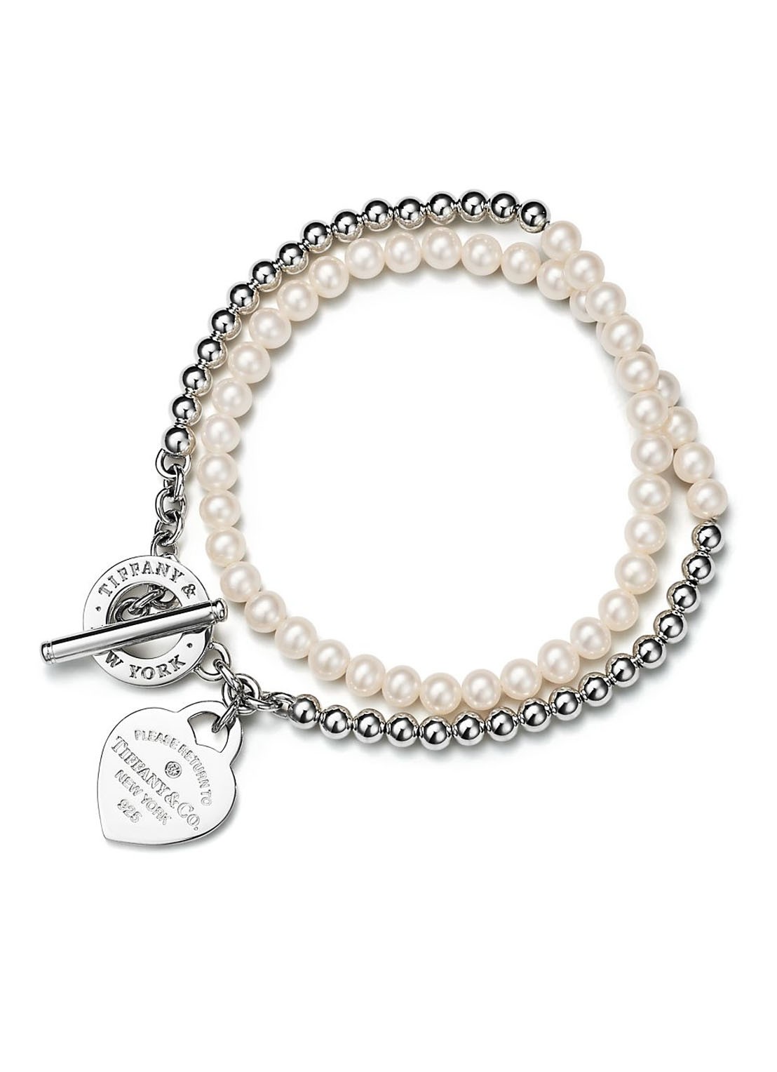 Tiffany & Co. Small wikkelarmband van sterling zilver met parel en diamant 29578 - voorkant 4 undefined