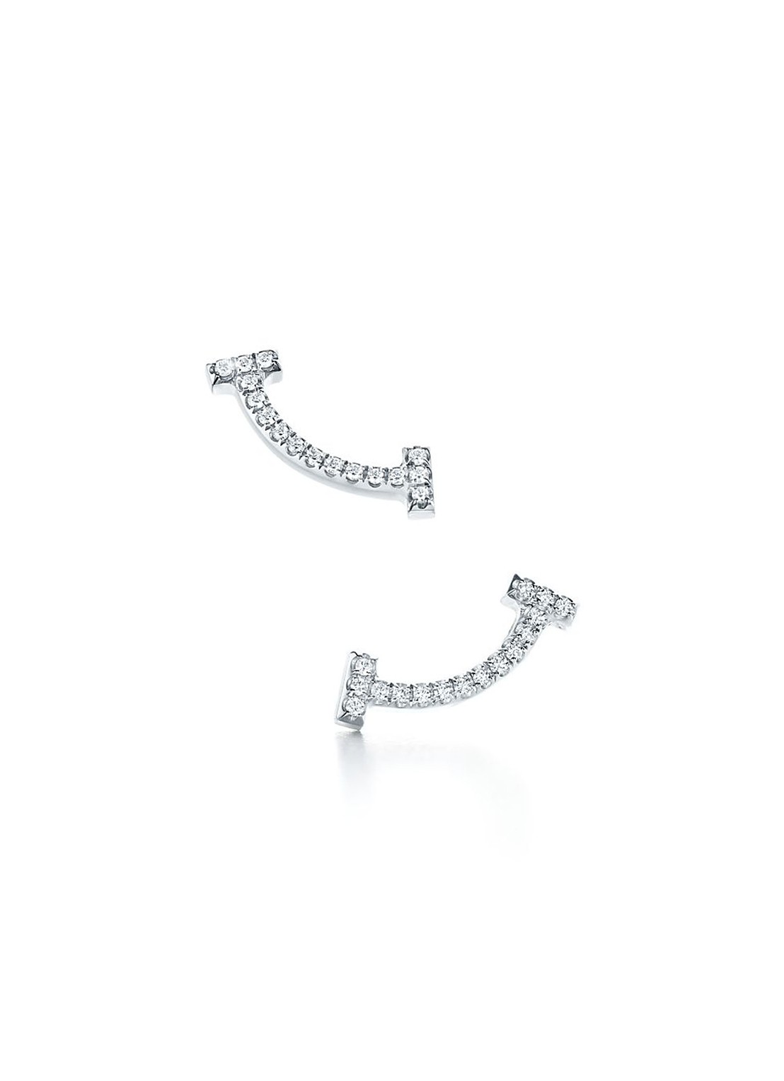 Tiffany & Co. Smile oorknopjes van 18 karaat witgoud met diamant 74010 - voorkant 3 undefined