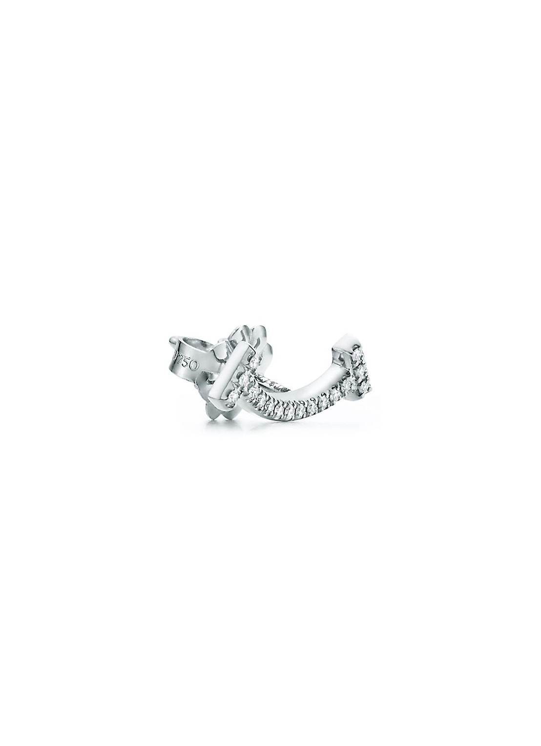 Tiffany & Co. Smile oorknopjes van 18 karaat witgoud met diamant 74010 - voorkant 4 undefined