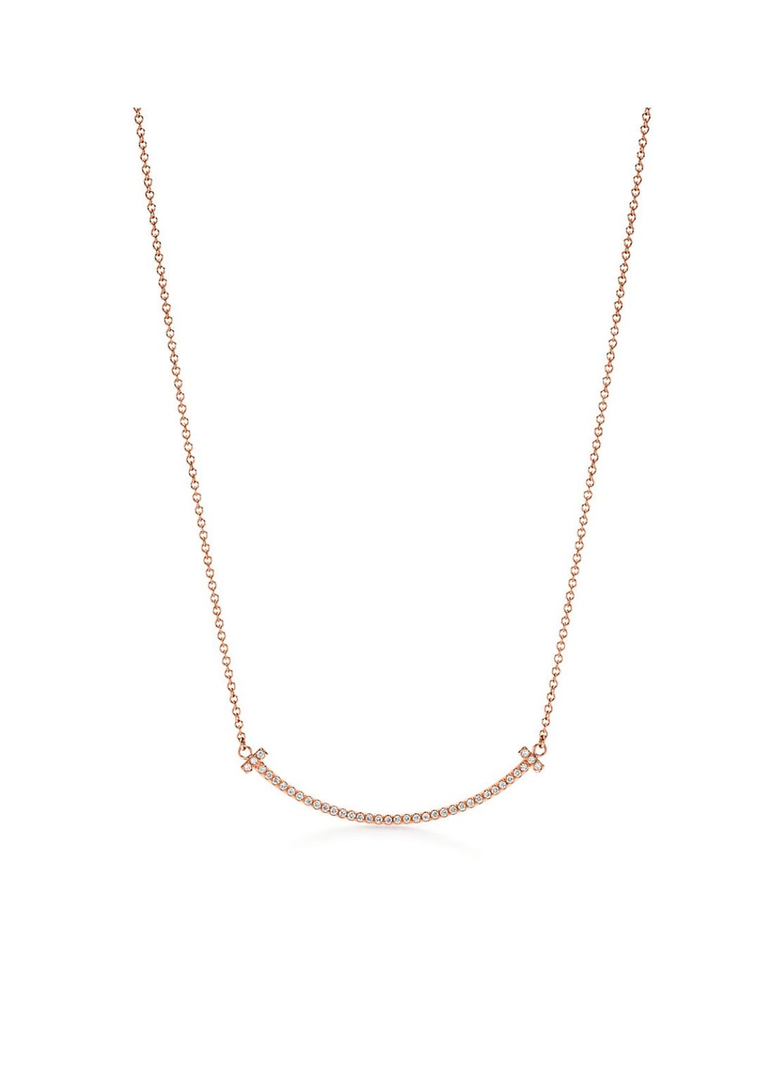 Tiffany & Co. Smile Small ketting van 18 karaat roségoud met diamant en hanger 71286 - voorkant undefined
