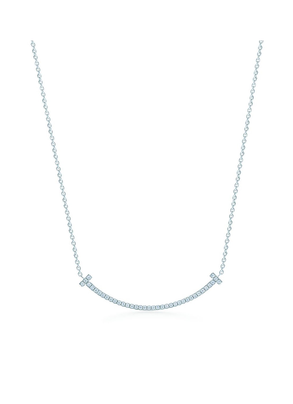 Tiffany & Co. Smile Small ketting van 18 karaat witgoud met diamant en hanger  71285 - voorkant 3 undefined
