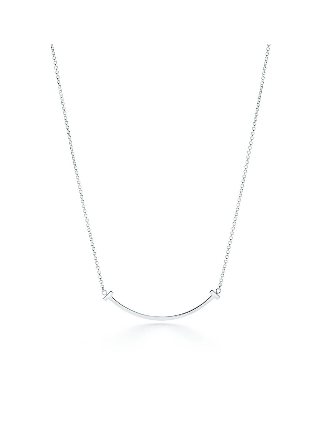 Tiffany & Co. Smile Small ketting van 18 karaat witgoud met hanger 71974 - voorkant undefined