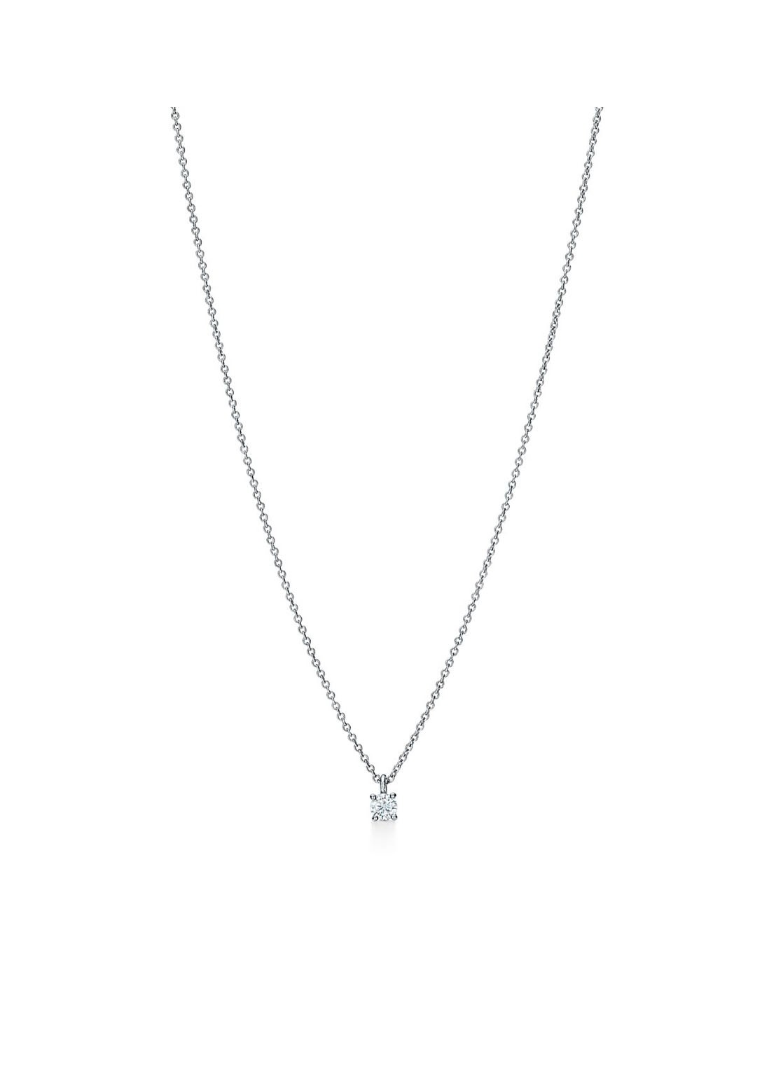 Tiffany & Co. Solitaire ketting van platina met diamant 53963 - voorkant 3 undefined