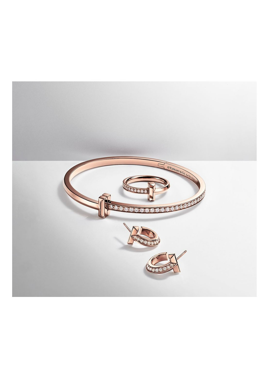 Tiffany & Co. T1 oorbellen van 18 karaat roségoud met diamant 28693 - detail 3 undefined