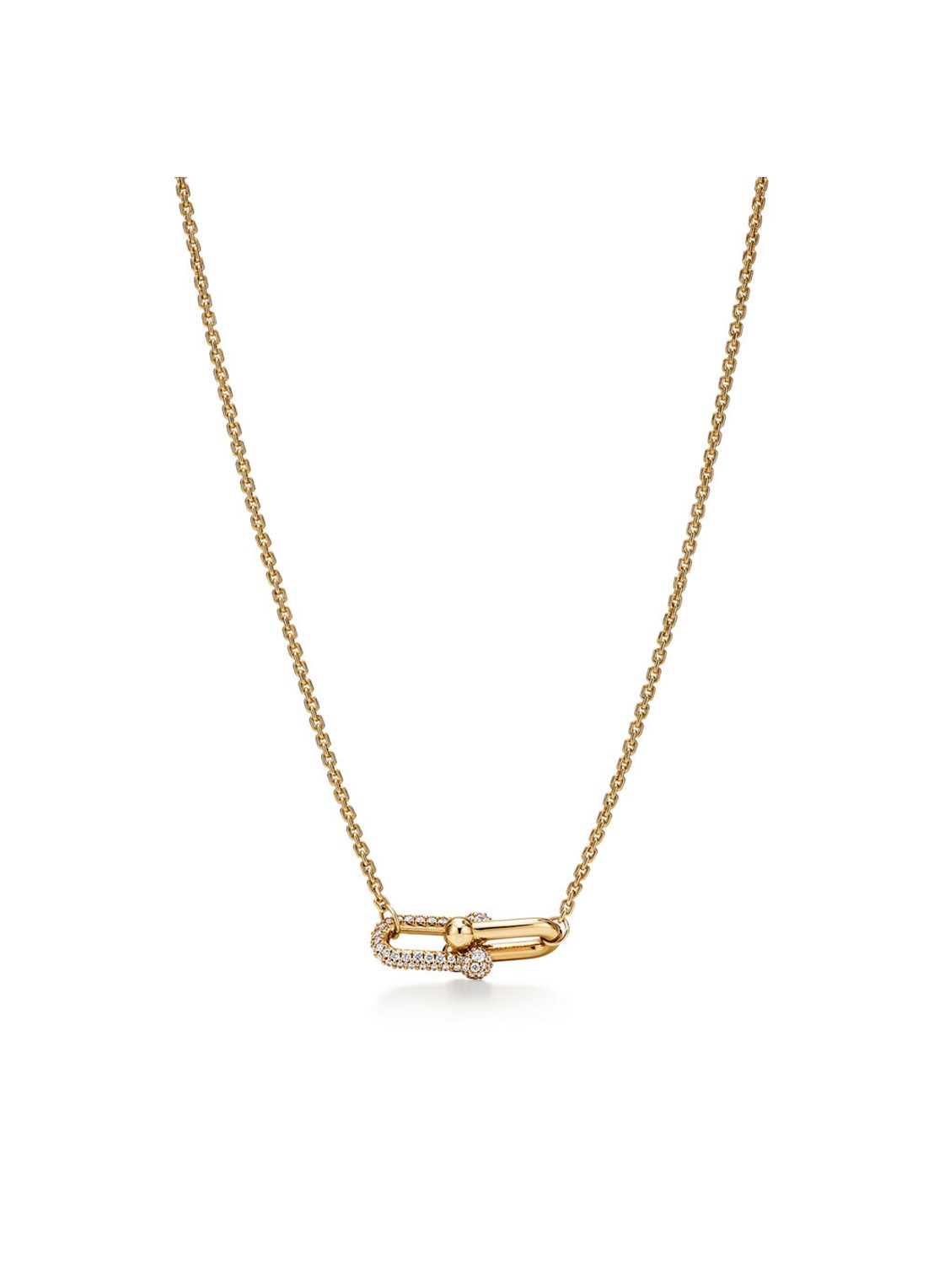 Tiffany & Co. Tiffany HardWear Double Link ketting van 18 karaat geelgoud met diamant 84802 - voorkant 2 undefined